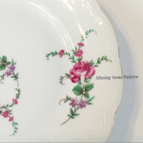 *Read Description* Set of 2 1940s Wawel Rose Garden Bread & Butter Plates Flawed - Picture 6 of 12